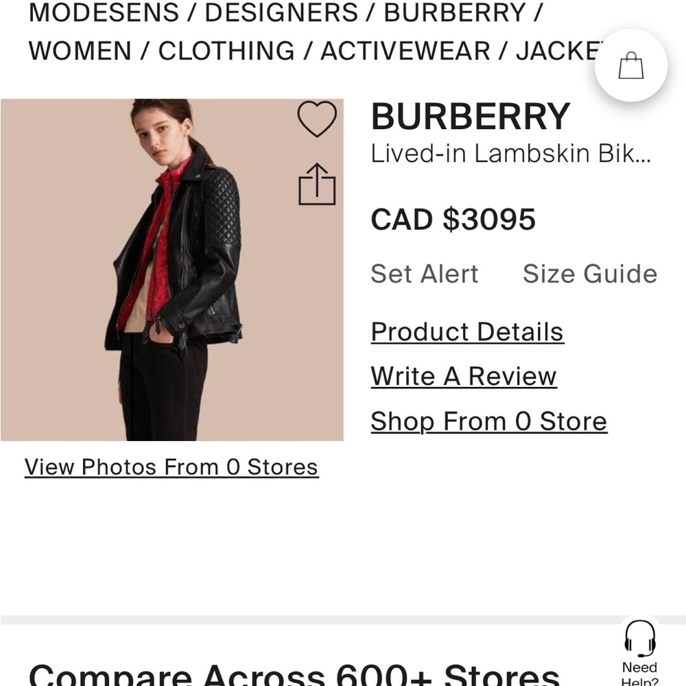 Burberry lived-in lamb skin bike jacket with detachable gilet